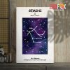 nice Gemini Agile Canvas zodiac gifts for astrology lovers – GEMINI0044